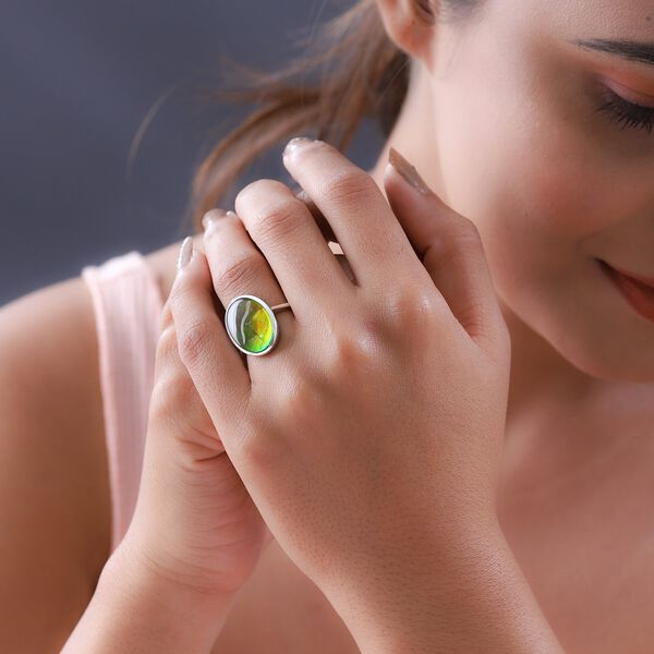 Kanadischer Ammolit-Ring, 925 Silber platiniert  ca. 6,74 ct image number 3