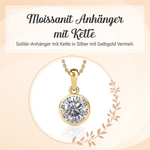 Funkelnde Königin- Moissanit Anhänger mit Kette- 1,77 Ct. image number 3