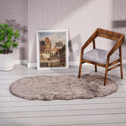 Luxury Edition: Wolkenweicher 2200 GSM Kunstfell Teppich 100x180 cm, hellbraun