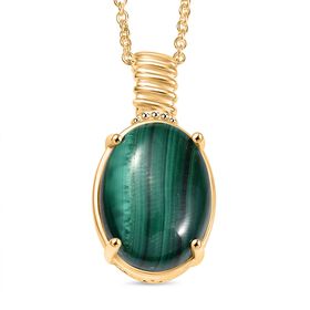 Malachit Anhänger mit 50cm Kette - 18 ct.