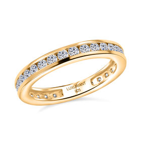 LUXURIANT DIAMOND - Lab Grown Diamant VS-EF Ring 925 Silber 750 Gelbgold Vermeil (Größe 19.00) ca. 1,00 ct