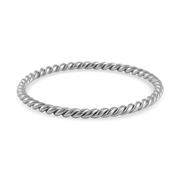 2er Set - Gedrehte Armreif und Ohrringe, 316L Edelstahl