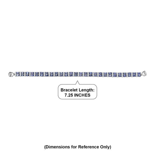 D'Joy Tansanit, Moissanit Armband ca. 19 cm 925 Silber rhodiniert ca. 13,61 ct. image number 4