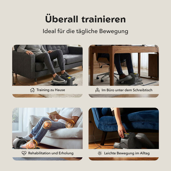 LIVMORE Original kompakter Elektro Stepper, Anti-Rutsch-Pedale, Anzeige und Fernbedienung, 47&times;42&times;23,5 cm, Schwarz image number 5