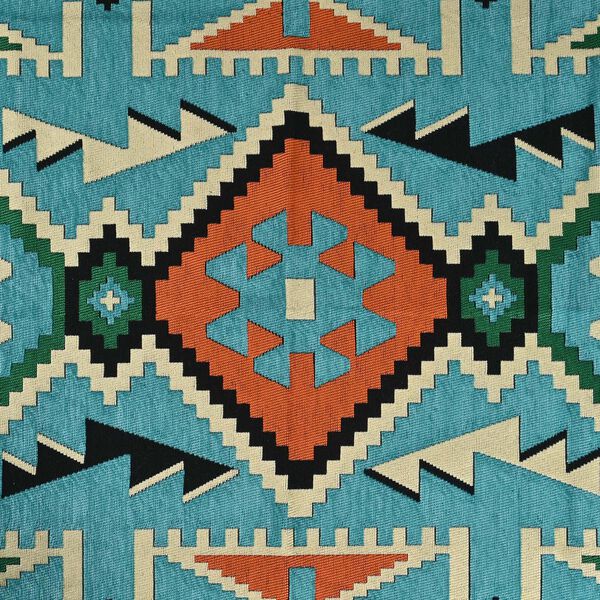 Jacquard gewebter Teppich mit Quasten, Gr&ouml;&szlig;e 180x120 cm, T&uuml;rkis image number 5