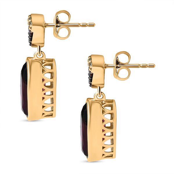 Wassermelonen Quarz Triplett und Multi-Edelstein-Ohrringe - 6,13 ct. image number 4