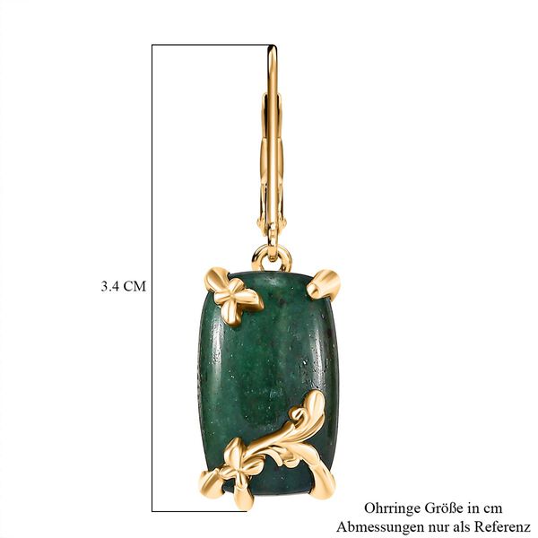 Grüne Aventurin Ohrringe, Messing, ca. 15.95 ct image number 6