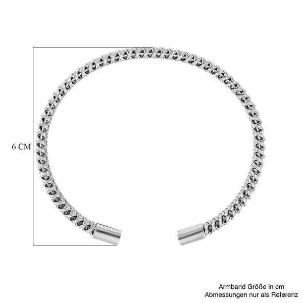 Geflochtenes Designer-flexibles Armreif, ca. 20,50g, silberfarben image number 6