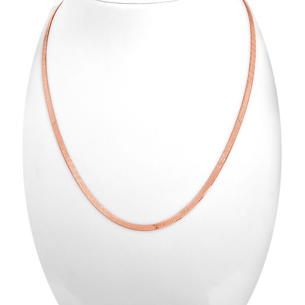 Italianische Fischgr&auml;t-Kette, ca. 45 cm mit 5 cm Extender, 925 Silber ros&eacute;vergoldet ca. 4,73g image number 2