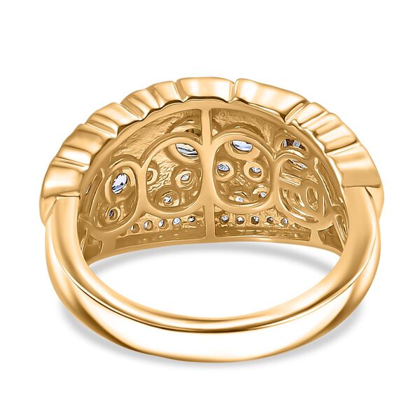 D'Joy nat&uuml;rlicher goldener Tansanit, Tansanit und Moissanit Ring - 0,98 ct. image number 6