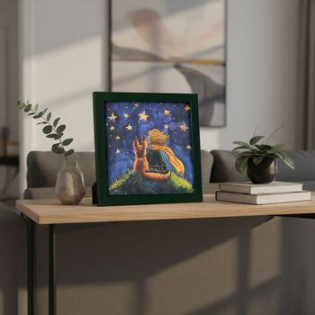 LIVMORE DIY Bilderrahmen Puzzle Bastelset 169 teilig Sternennacht Motiv 18.1 x 13 x 18.1 cm Blau