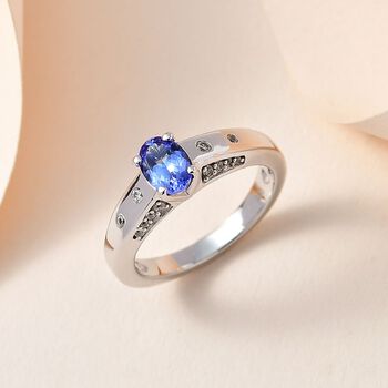 Tansanit und Zirkon Ring - 0,84 ct.