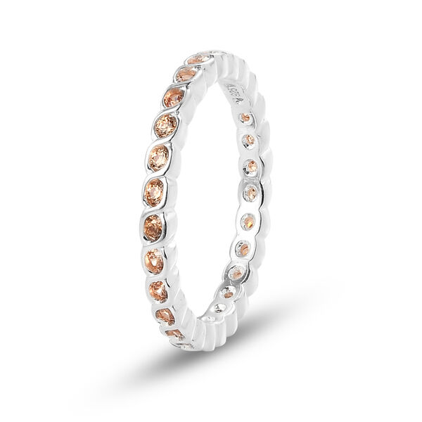LUSTRO STELLA - Champagner Zirkonia-Ring, 925 Silber  ca. 0,80 ct image number 5