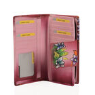 Sukriti 100% Leder: Handbemalte Brieftasche mit RFID Schutz, Blumenmuster, rosa image number 3