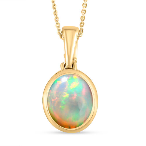 AA natürlicher, äthiopischer Opal-Anhänger mit 50cm Kette - 2,88 ct. image number 0