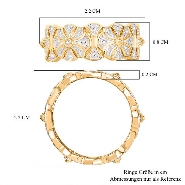 Wei&szlig;er Diamant Ring 925 Silber, vergoldet (Gr&ouml;&szlig;e 20.00) image number 7