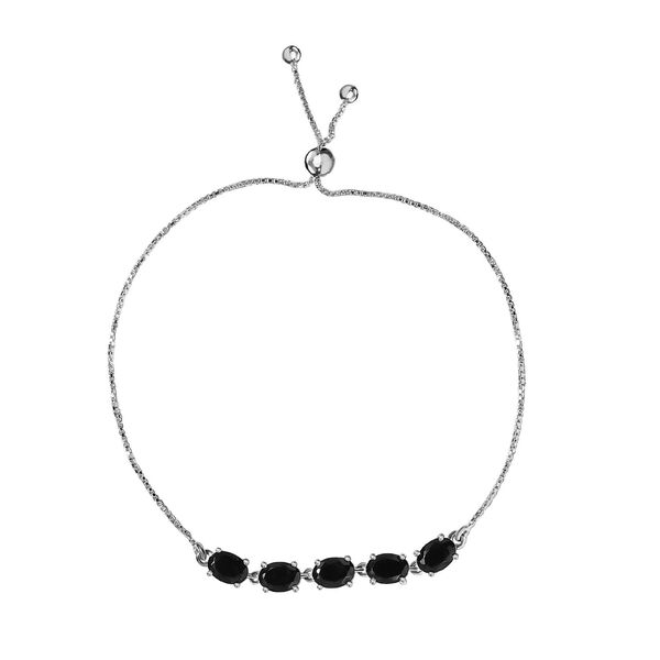 Silberner Shungit Armband ca. 24 cm 925 Silber ca. 2.44 ct