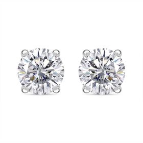 Moissanit Ohrringe, 925 Silber rhodiniert - 1,49 ct.