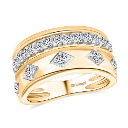 Lab Grown Diamant SI Ring 925 Silber 750 Gelbgold Vermeil (Größe 20.00) ca. 1,13 ct image number 3