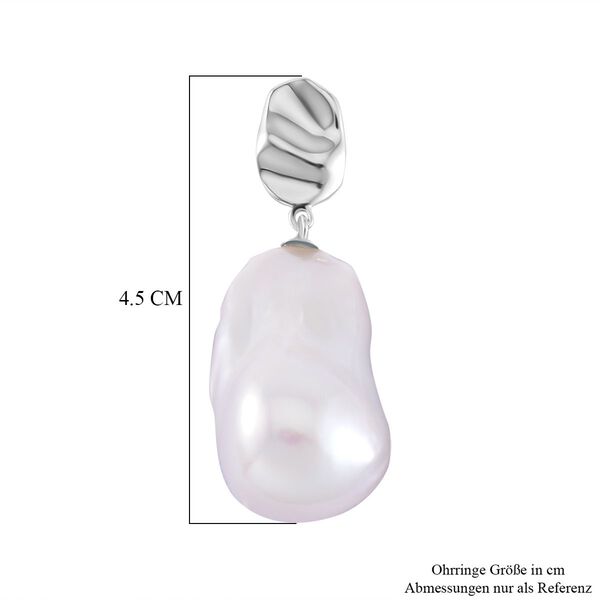 16-18mm wei&szlig;e Barockperle Perle Ohrh&auml;nger image number 6
