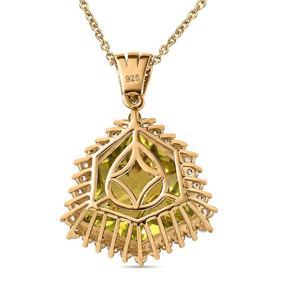 AA Ouro Verde Quarz und Zirkon Anhänger mit Kette - 22,25 ct. image number 5