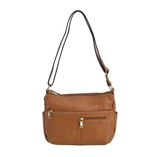 Crossbody Handtasche aus 100% echtem Leder, Braun