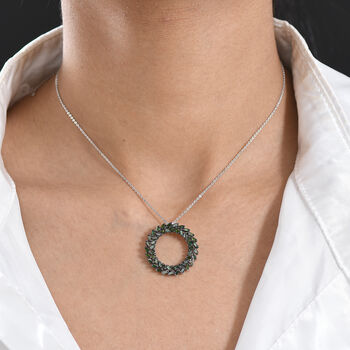 D'Joy Gr&uuml;ner Diamant Schmuckset ca. 50 cm 925 Silber Rhodiniert ca. 1.00 ct