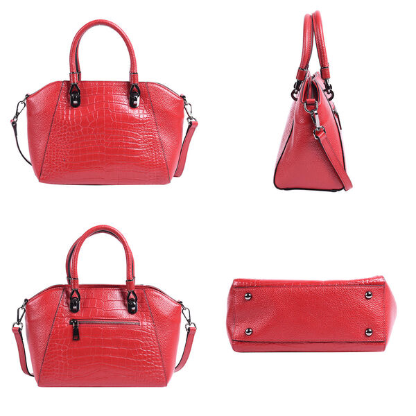 Crossbody-Tasche aus 100% Leder, Rot image number 4