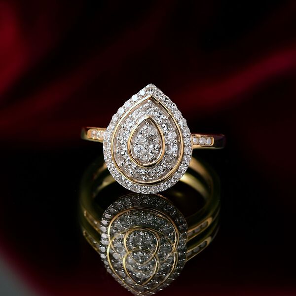 LUXURIANT SI Labor Diamant Ring, 925 Silber 750 Gelbgold Vermeil - 0,51 ct. image number 1