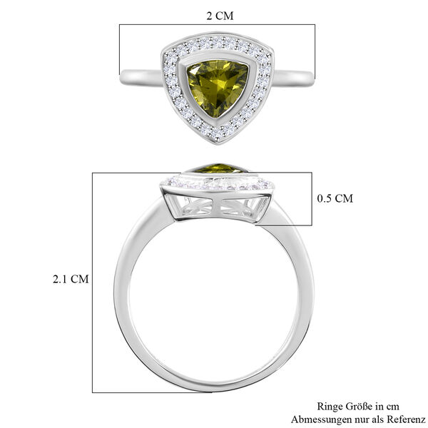 LUSTRO STELLA - Peridot Zirkonia und wei&szlig;er Zirkonia-Ring, 925 Silber  ca. 1,46 ct image number 7