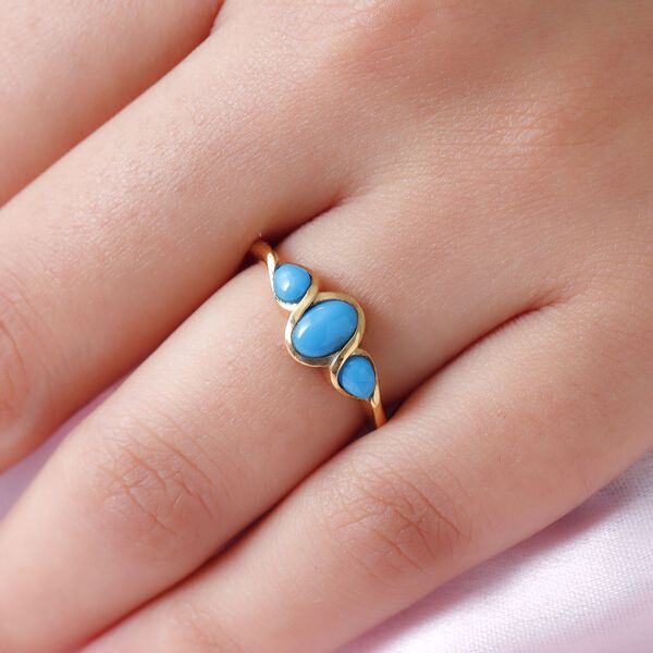 Amerikanischer, nat&uuml;rlicher Sleeping Beauty T&uuml;rkis-Ring - 0,79 ct. image number 3