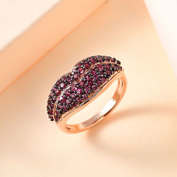 GP Amore Kollektion- AA Rhodolith Granat und Kanchanaburi blauer Saphir-Ring - 1,21 ct. image number 2