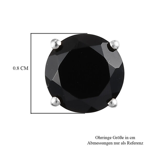 Schwarzer Spinell Ohrstecker 925 Silber platiniert ca. 3,30 ct image number 5