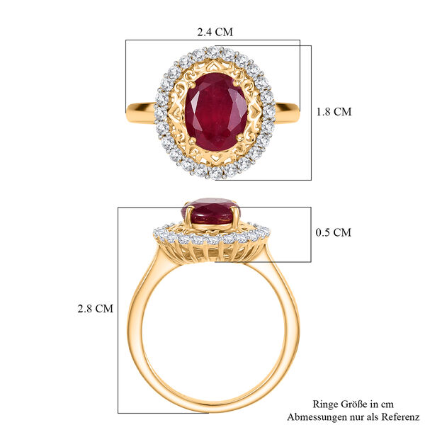 D'Joy Afrikanischer Rubin und Zirkon Ring und Anhänger mit 45cm Kette image number 13