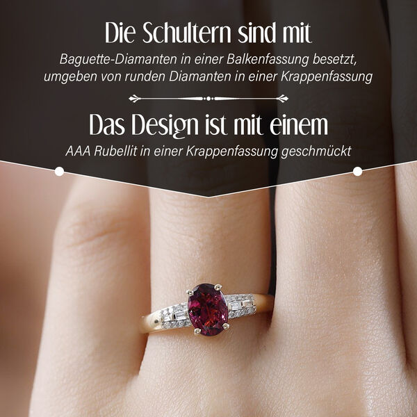 AAA Rubellit und Diamant Ring - 1,41 ct. image number 3
