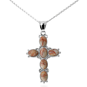 Rosa Web Jaspis Anh&auml;nger ca. 15,00 ct.