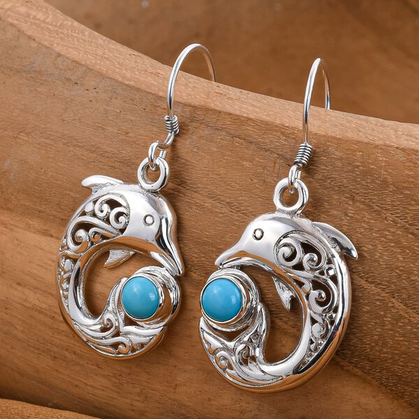 Royal Bali - Sleeping Beauty T&uuml;rkis Ohrringe, 925 Silber ca. 0,92 ct image number 1