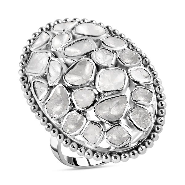 Handgearbeiteter, nat&uuml;rlicher Polki Diamant-Ring - 1,50 ct. image number 4