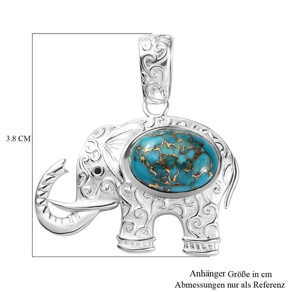 AAA blauer Mojave Türkis und schwarzer Spinell-Anhänger - 7,48 ct. image number 6