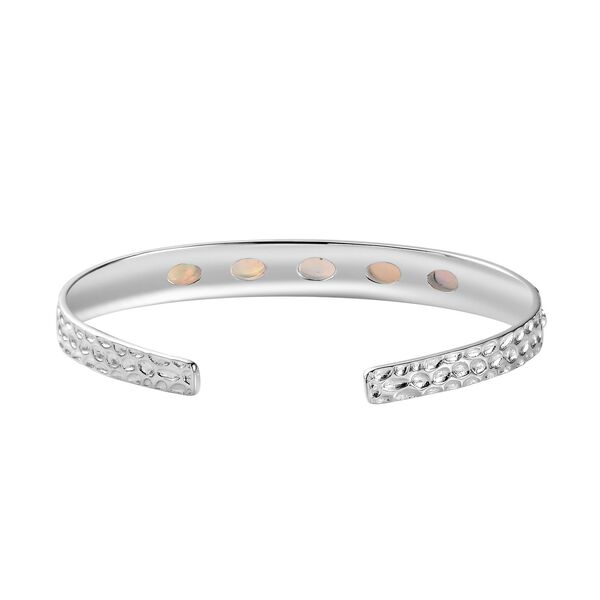 Natürlicher, äthiopischer Welo Opal Mond und Stern Armreif ca. 19 cm, 925 Silber ca. 3.09 ct image number 6