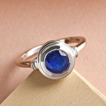 AA tansanischer, blauer Spinell-Ring, 925 Silber platiniert  ca. 1,66 ct