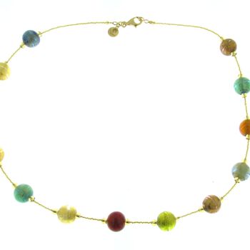 IL MURANO DI FRANCESCA- mehrfarbige Muranoglas aus Italien 50cm Perlen-Halskette