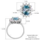 AAA Ratanakiri Blauer Zirkon und Zirkon Halo Ring 375 Weißgold image number 6