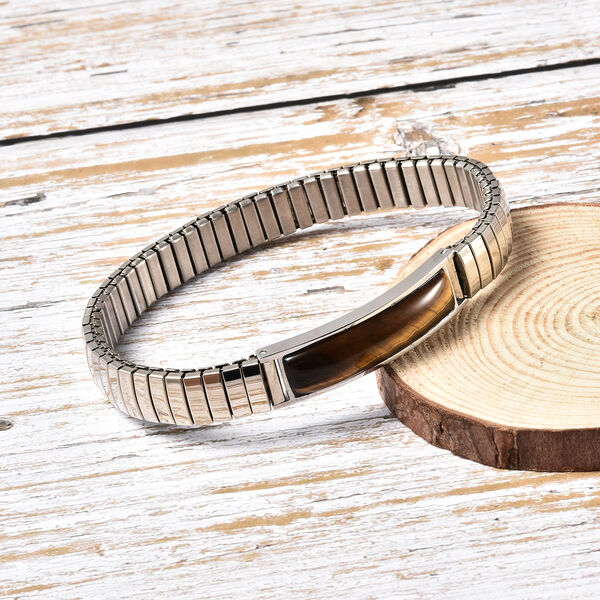 Flexibles Tigerauge-Armband, 19 cm, ca. 17,70 ct image number 2