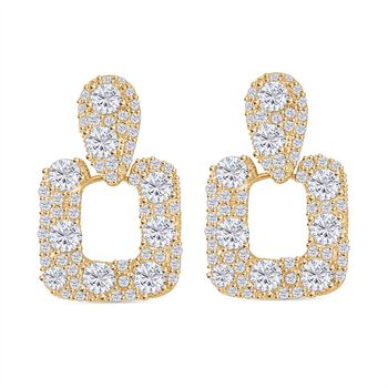 Wei&szlig;er Zirkonia Ohrringe, goldfarben