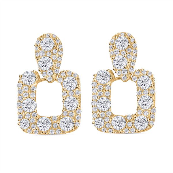 Wei&szlig;er Zirkonia Ohrringe, goldfarben image number 0