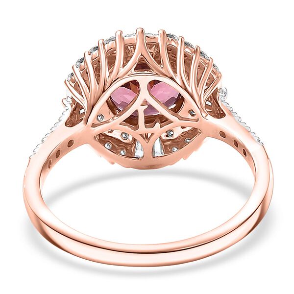 LUXURIANT AAA Rosa Granat und Labor Diamant Ring in 417 Ros&eacute;gold - 3,55 ct. image number 4