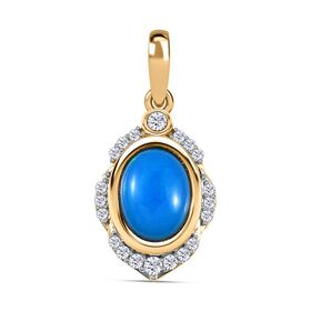 AA Miami Blau Welo Opal und Zirkon Anhänger - 0,85 ct.