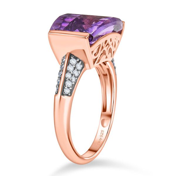 D'Joy AAA Rose De France Amethyst und Zirkon Ring - 6,12 ct. image number 5