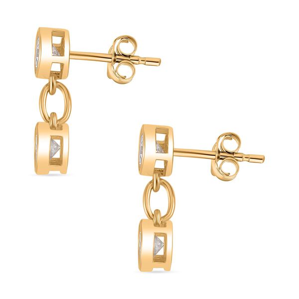 Moissanit Ohrringe, 925 Silber Gelbgold Vermeil - 2 ct. image number 4